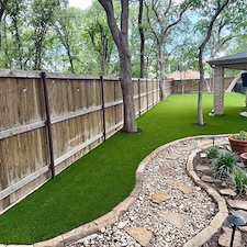 Backyard-Turf-Installation-with-Clean-Tree-Detailing-in-Flower-Mound-TX 0